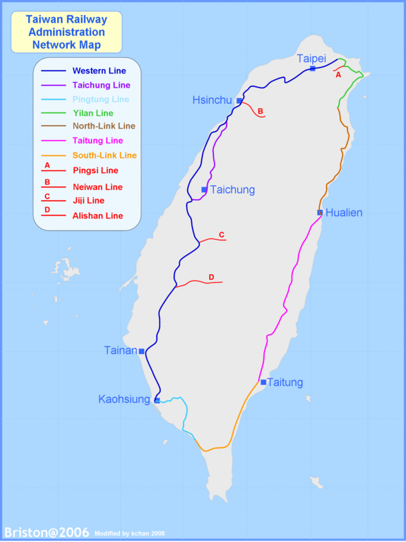 Taiwans TRA-Bahnnetz